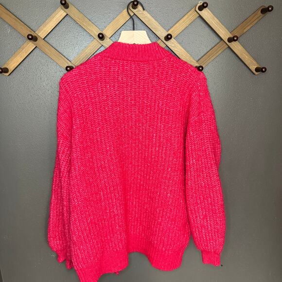 Universal Thread oversized knit cardigan hot pink womens xs - Picture 2 of 11